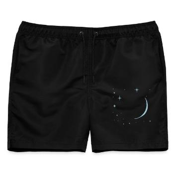 Sterne Mond - Männer Badeshorts - Schwarz - Vorne - AI Model Male 178 light (178cm)