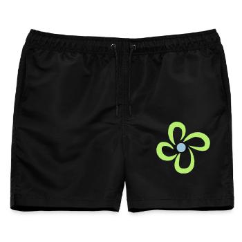 Blume - Männer Badeshorts - Schwarz - Vorne - AI Model Male 178 light (178cm)