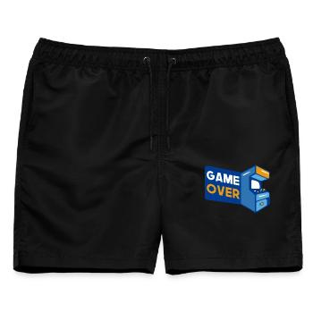 Gaming Game Over Spieleautomat - Männer Badeshorts - Schwarz - Vorne - AI Model Male 178 light (178cm)