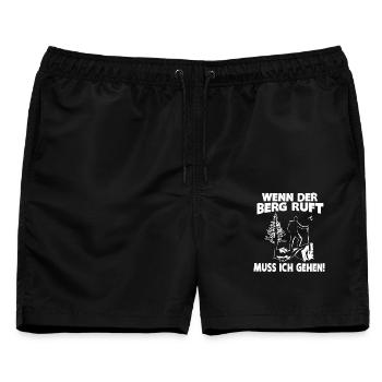 WENN DER BERG RUFT... - Männer Badeshorts - Schwarz - Vorne - AI Model Male 178 light (178cm)