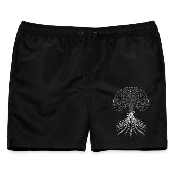 Baum des Lebens, Lebensbaum - Männer Badeshorts - Schwarz - Vorne - AI Model Male 178 light (178cm)