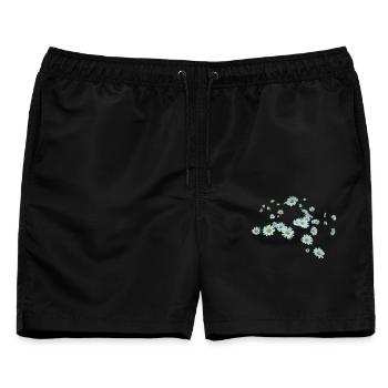 Margerite - Männer Badeshorts - Schwarz - Vorne - AI Model Male 178 light (178cm)