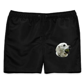 Labrador mit Ball - Männer Badeshorts - Schwarz - Vorne - AI Model Male 178 light (178cm)