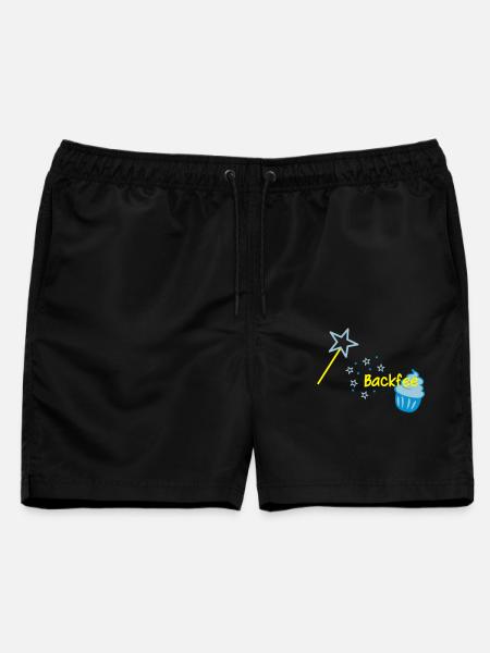 Cupcaki Backfee - Männer Badeshorts - Schwarz