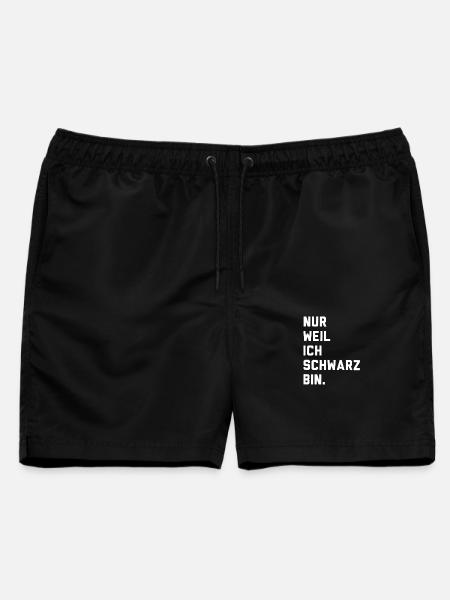 Nur weil ich schwarz bin - Männer Badeshorts - Schwarz