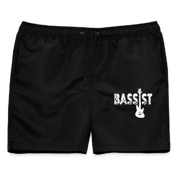 Gitarre Gitarrist Bass Geschenk - Männer Badeshorts - Schwarz - Vorne - AI Model Male 178 light (178cm)