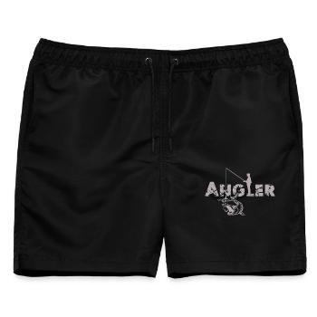 Angler fischen Fisch Geschenk - Männer Badeshorts - Schwarz - Vorne - AI Model Male 178 light (178cm)