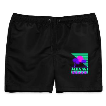 Miami Beach Green - Männer Badeshorts - Schwarz - Vorne - AI Model Male 178 light (178cm)