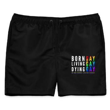 LGBT Bear Pride - Männer Badeshorts - Schwarz - Vorne - AI Model Male 178 light (178cm)