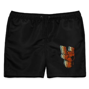 Rock Heavy Metal Hand Zeichen - Männer Badeshorts - Schwarz - Vorne - AI Model Male 178 light (178cm)