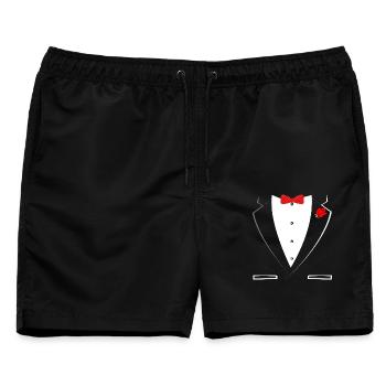 Smoking Gentleman Style - Männer Badeshorts - Schwarz - Vorne - AI Model Male 178 light (178cm)