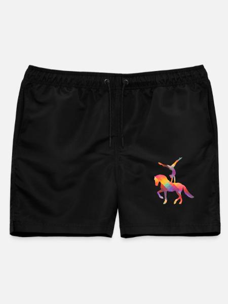 Voltigieren - Voltigierer - Volti - Pferde - Männer Badeshorts - Schwarz