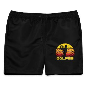 Golf Vintage Golfer - Männer Badeshorts - Schwarz - Vorne - AI Model Male 178 light (178cm)