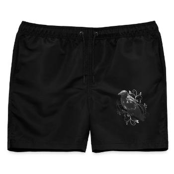 Der Rabe Edgar Allan Poe - Männer Badeshorts - Schwarz - Vorne - AI Model Male 178 light (178cm)