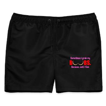 Sometimes I Grab My Boobs - Männer Badeshorts - Schwarz - Vorne - AI Model Male 178 light (178cm)