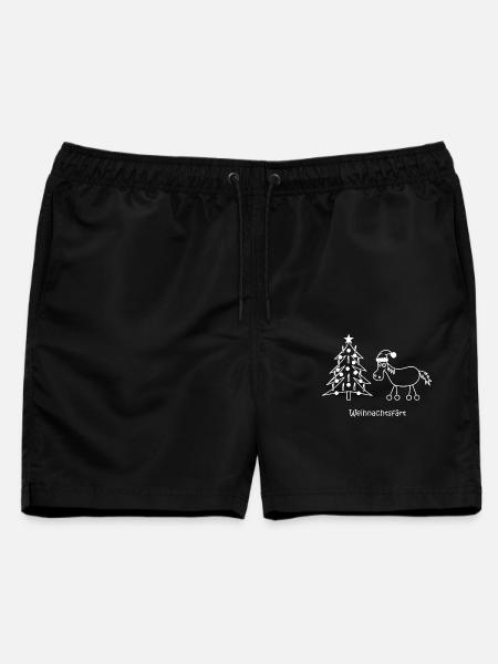 weihnachtsfaert, Weihnachten färt Pferd auf Rädern - Männer Badeshorts - Schwarz