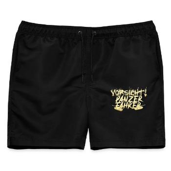 Panzer Fahrer - Männer Badeshorts - Schwarz - Vorne - AI Model Male 178 light (178cm)