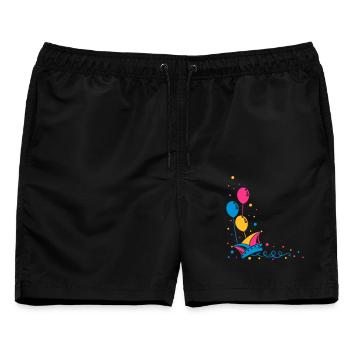 Narrenkappe Karneval Fasching - Männer Badeshorts - Schwarz - Vorne - AI Model Male 178 light (178cm)