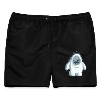 Süßer Yeti - Yetis - Winter - Schnee - Geschenk - Männer Badeshorts - Schwarz - Vorne - AI Model Male 178 light (178cm)