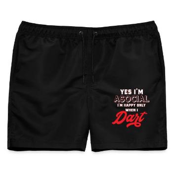 Darts Dart - Männer Badeshorts - Schwarz - Vorne - AI Model Male 178 light (178cm)