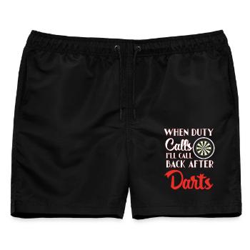 Darts Dart - Männer Badeshorts - Schwarz - Vorne - AI Model Male 178 light (178cm)