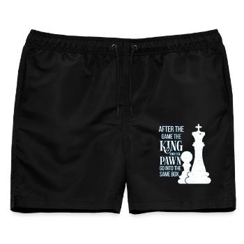 Schach - Männer Badeshorts - Schwarz - Vorne - AI Model Male 178 light (178cm)