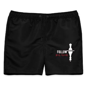 Schach - Männer Badeshorts - Schwarz - Vorne - AI Model Male 178 light (178cm)