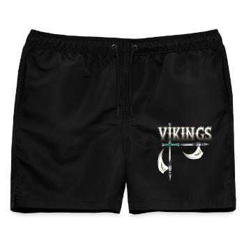 Wikinger Krieger - Männer Badeshorts - Schwarz - Vorne - AI Model Male 178 light (178cm)