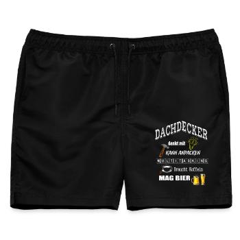 Dachdecker - Männer Badeshorts - Schwarz - Vorne - AI Model Male 178 light (178cm)