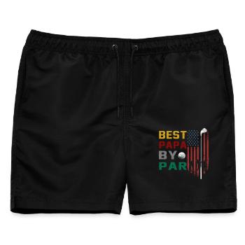 bester papa von par lustigem golf - Männer Badeshorts - Schwarz - Vorne - AI Model Male 178 light (178cm)