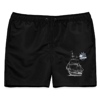 Darss Coast - Dein Statement für den Darß - Männer Badeshorts - Schwarz - Vorne - AI Model Male 178 light (178cm)