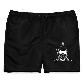 Hai mit offenem Mund - Männer Badeshorts - Schwarz - Vorne - AI Model Male 178 light (178cm)