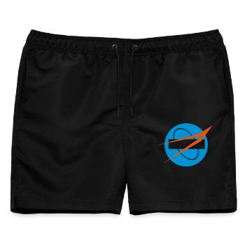 Raumfahrt Space Geometrie - Männer Badeshorts - Schwarz - Vorne - AI Model Male 178 light (178cm)
