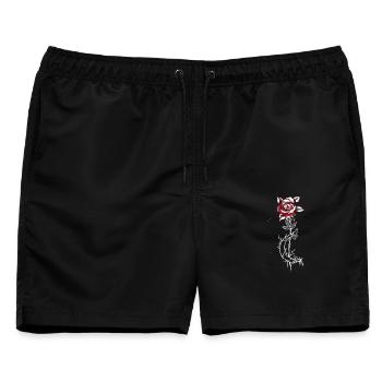 Moon Rose Mond Rose Okkult occult Vintage Blume - Männer Badeshorts - Schwarz - Vorne - AI Model Male 178 light (178cm)