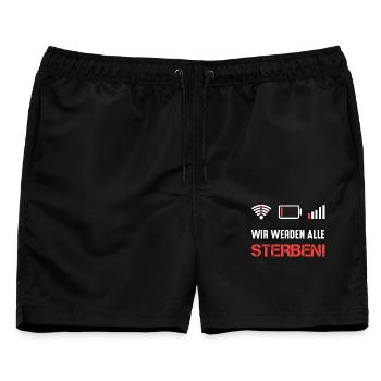 Kein Internet - Männer Badeshorts - Schwarz - Vorne - AI Model Male 178 light (178cm)