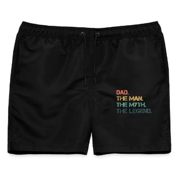 Dad The Man The Myth The Legend Father's Day - Männer Badeshorts - Schwarz - Vorne - AI Model Male 178 light (178cm)