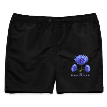Blue Corn Flower Power - Männer Badeshorts - Schwarz - Vorne - AI Model Male 178 light (178cm)