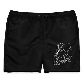 Eurofighter Typhoon | Düsenjäger-| Kampfflugzeug - Männer Badeshorts - Schwarz - Vorne - AI Model Male 178 light (178cm)