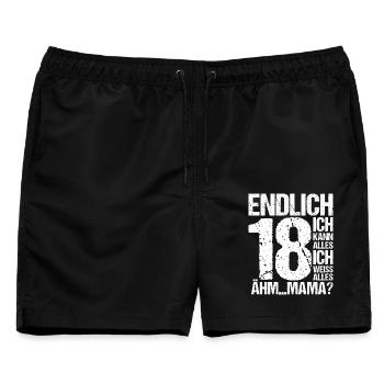 Endlich 18. Geburtstag Ich Kann Alles 18 Jahre - Männer Badeshorts - Schwarz - Vorne - AI Model Male 178 light (178cm)