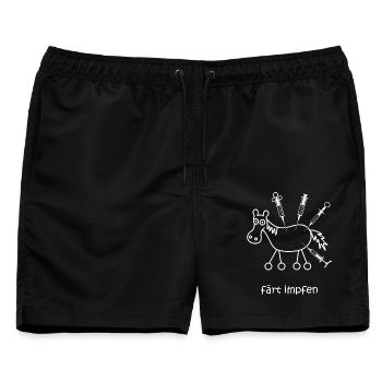 färt, Spritze, Impfung, Impfstoff, Medizin, Pferd - Männer Badeshorts - Schwarz - Vorne - AI Model Male 178 light (178cm)