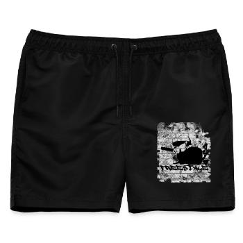 FREESTYLE RAP - Männer Badeshorts - Schwarz - Vorne - AI Model Male 178 light (178cm)