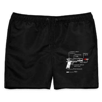 Schützenverein - Männer Badeshorts - Schwarz - Vorne - AI Model Male 178 light (178cm)