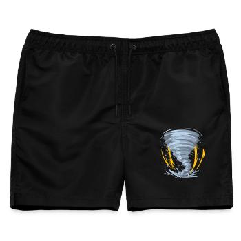 Tornado Hurricane Windsturm - Männer Badeshorts - Schwarz - Vorne - AI Model Male 178 light (178cm)
