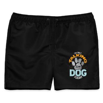 Ich spreche heute nur mit meinem Hund Zitat - Männer Badeshorts - Schwarz - Vorne - AI Model Male 178 light (178cm)