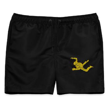 Skydiving Fallschirmsprung - Männer Badeshorts - Schwarz - Vorne - AI Model Male 178 light (178cm)