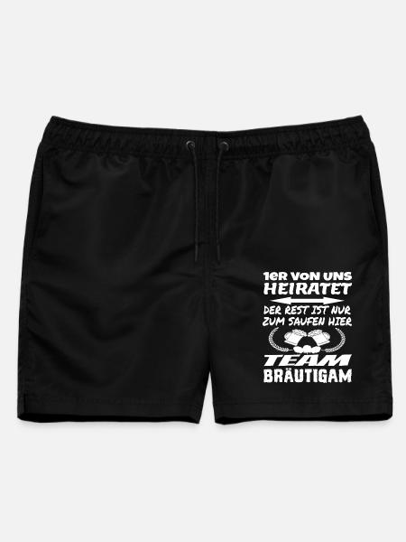 Team Bräutigam - Männer Badeshorts - Schwarz