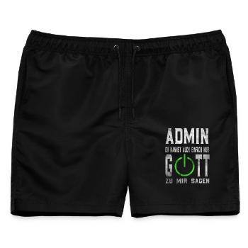 Admin Gott lustiges Administratoren Geschenk - Männer Badeshorts - Schwarz - Vorne - AI Model Male 178 light (178cm)