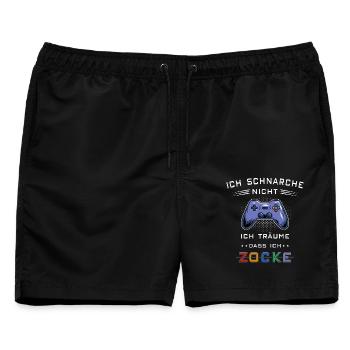 Ich schnarche nicht Zocken Gamer Konsole Zocker - Männer Badeshorts - Schwarz - Vorne - AI Model Male 178 light (178cm)