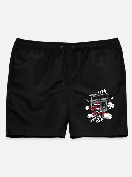 Musik auf Sorgen weg - Männer Badeshorts - Schwarz