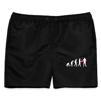 Türke Evolution Superheld Türkische Flagge Umhang - Männer Badeshorts - Schwarz - Vorne - AI Model Male 178 light (178cm)